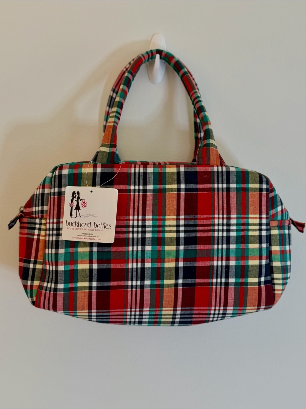 NWT Buckhead Betties Madras Plaid Kids Duffel Bag